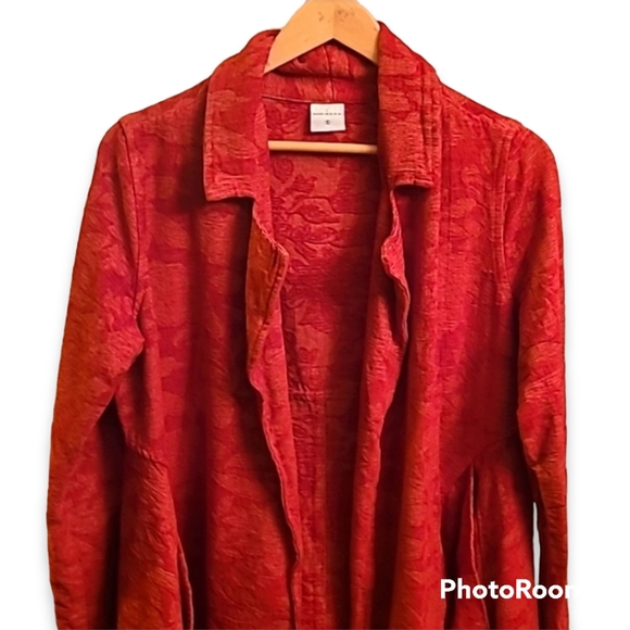 CMC Color Me Cotton Orange Floral Tapestry Coat - Picture 2 of 10